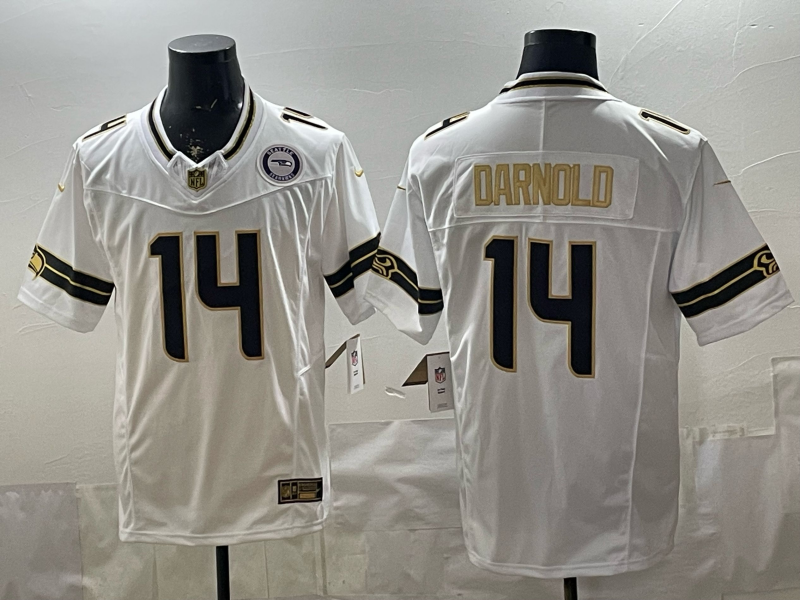 Men 2026 Seattle Seahawks #14 Darnold White Nike Limited NFL Jersey 0046